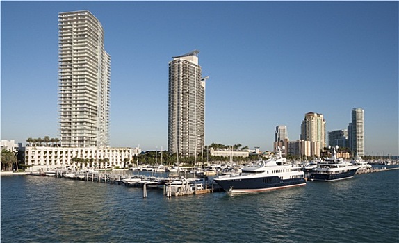 高层建筑,建筑,迈阿密海滩,码头,佛罗里达,美国
