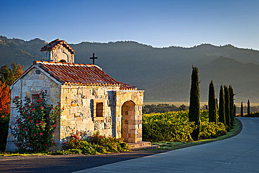 祈祷,小教堂,葡萄园,那帕山谷,加利福尼亚,美国