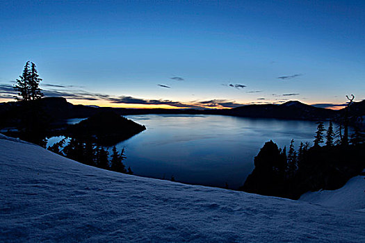 日出,火山湖,火山湖国家公园,俄勒冈,美国