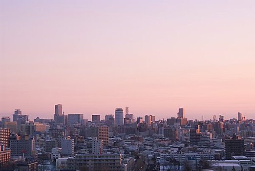 城镇风光,札幌,黎明