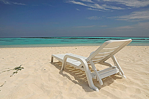 白色,沙滩椅,沙滩,印度洋