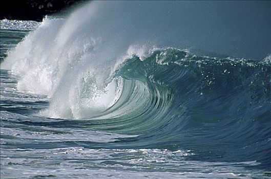 波浪,碰撞,海中,夏威夷,美国