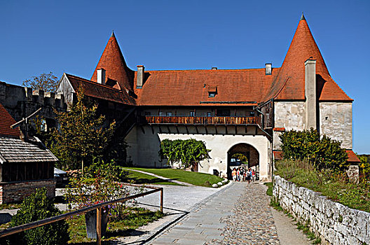 局部,要塞,14世纪,15世纪,世纪,城堡,布格豪森,上巴伐利亚,德国,欧洲