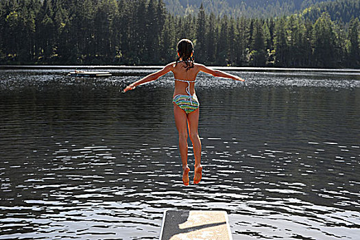 跳跃,湖