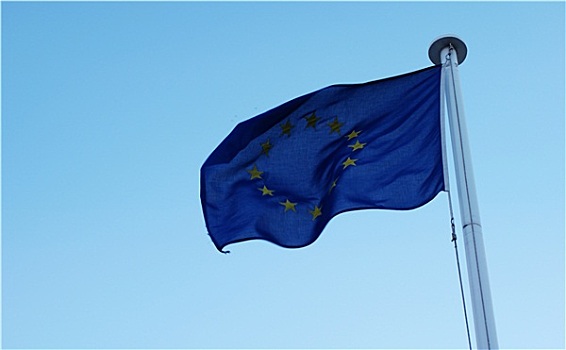 欧盟盟旗,淡蓝色,天空,背景
