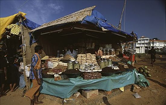 人,市场货摊,泰米尔纳德邦,印度