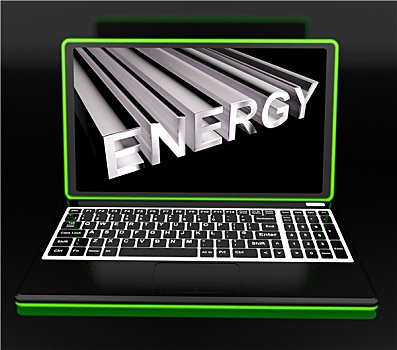 能量,笔记本电脑,展示,能源