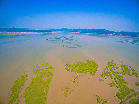 象山港,西沪港,高速公路,交通,海涂,滩涂,蓝色,航拍