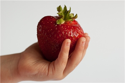 小,手,大,草莓