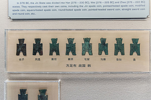 上海博物馆的战国时期韩国的方足布