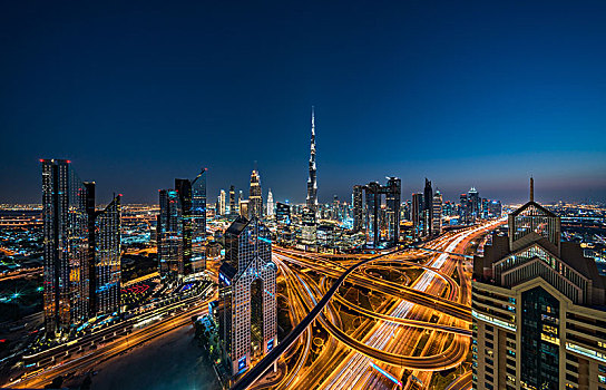 迪拜城市夜景