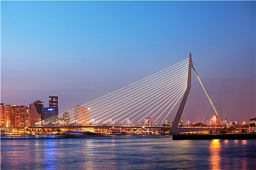 桥,鹿特丹,黎明