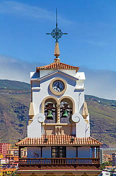 教堂塔,大教堂,坎德拉里亚,朝圣教堂,特内里费岛,加纳利群岛,西班牙,欧洲