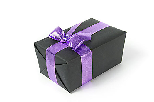 黑色,礼盒,紫色,丝带