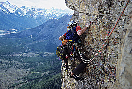 男青年,攀登,艾伯塔省,加拿大
