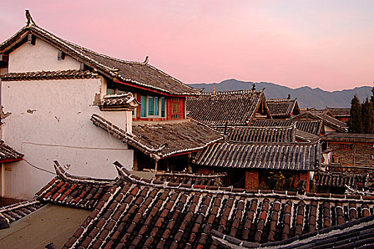 传统,纳西,房子,丽江,老城,云南,中国,十一月,2006年