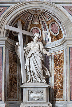 雕塑,海伦娜,圣彼得大教堂,罗马,梵蒂冈,意大利,欧洲