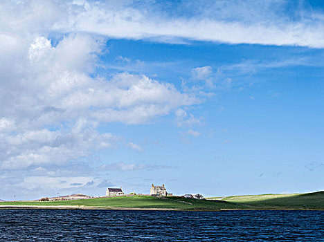 房子,湖,设得兰群岛,大陆,苏格兰,英国,大幅,尺寸