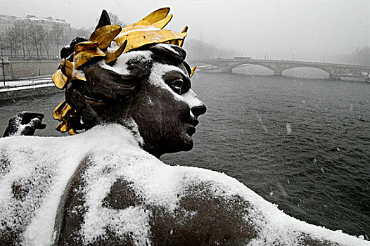 第一,雪,亚历山大三世,桥,巴黎