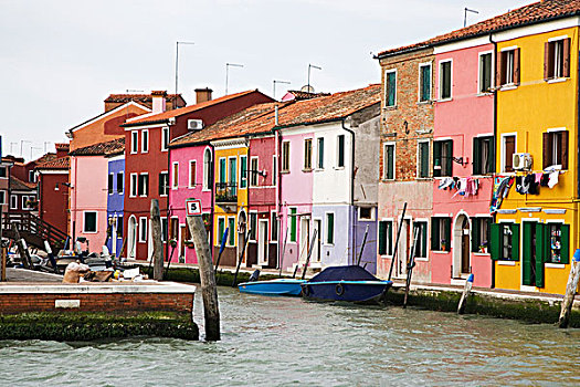 意大利,布拉诺岛,彩色,住宅,靠近,运河