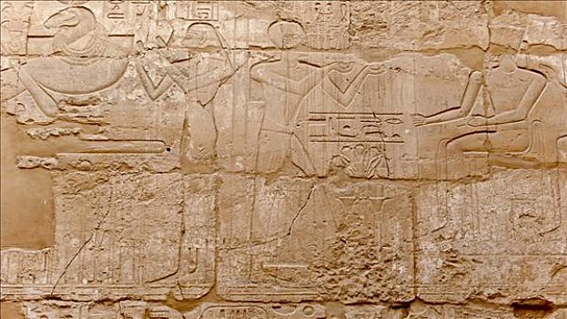 墙壁,绘画,象形文字,卡尔纳克神庙,路克索神庙,埃及,非洲