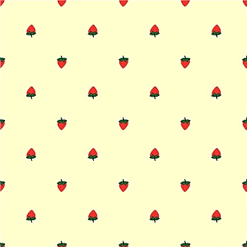 红色浆果,草莓,自然,无缝,图案