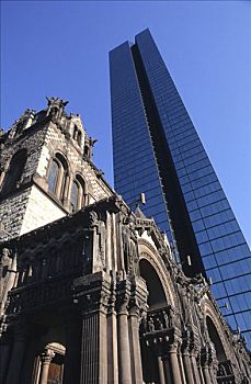 约翰-汉考克大厦,圣三一教堂,波士顿,马萨诸塞,美国