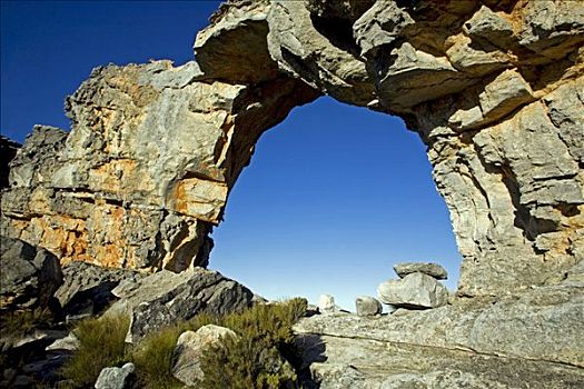 南非,西海角,拱形,自然,石头,形态,突出,远足,小路,区域