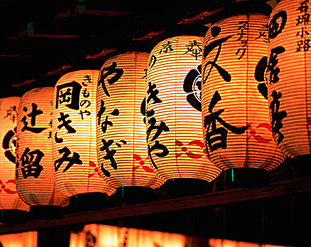 日本,光亮,庙宇,灯笼