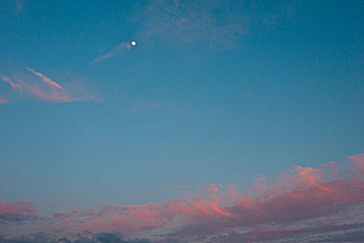 佛罗里达,月牙状,海滩,钥匙,月亮,云