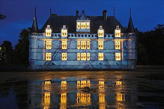 城堡,儿子,展示,安杰雷城堡,建造,文艺复兴,风格,卢瓦尔河谷,卢瓦尔河,省,法国
