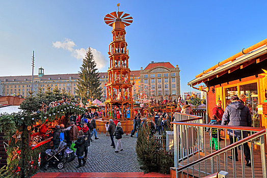 圣诞节,金字塔,圣诞市场,德累斯顿,萨克森,德国