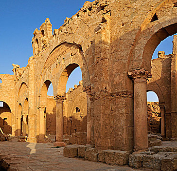 拜占庭风格,教堂,遗址,考古,场所,赛格伯利斯,靠近,叙利亚,中东,西亚