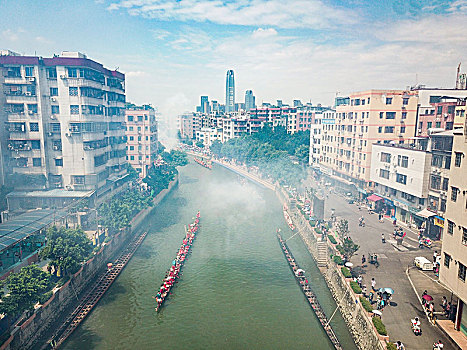 广州天河车陂村端午龙舟,招景,巡游