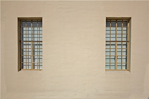 米色,墙壁,两个,窗户