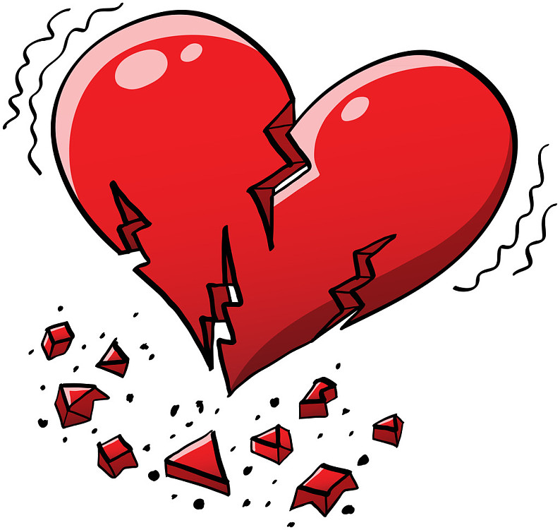 红色_心形_漂浮_开始_裂缝_撕开_分开_高清图片_全景视觉