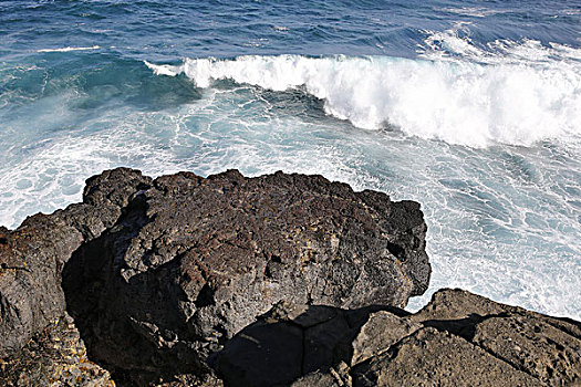 岩石,海岸线,印度洋,毛里求斯