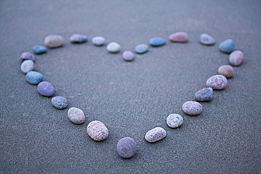 心形,海滩,石头,科德角,马萨诸塞
