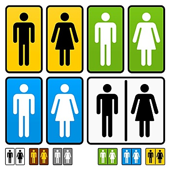 男性,女性,卫生间,矢量,标识