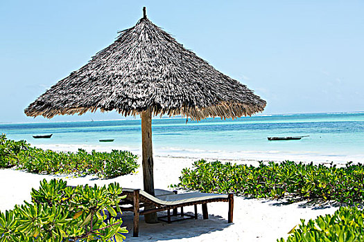 海滩伞,热带沙滩