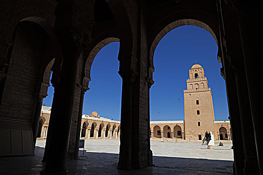 突尼斯,凯鲁万,清真寺,罗马柱
