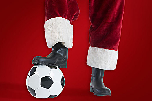 圣诞老人,玩,足球