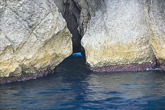 岩石构造,海中,卡普里岛,坎帕尼亚区,意大利
