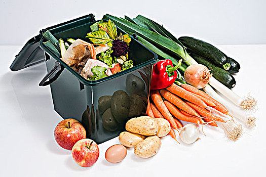 堆肥,容器,蔬菜