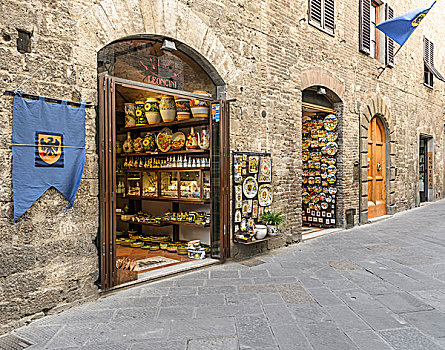 瓷器,店,历史,地区,圣吉米尼亚诺,托斯卡纳,意大利,欧洲