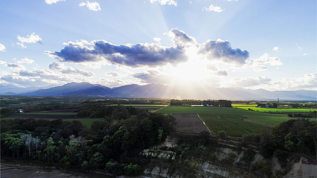 航拍,北海道,日本