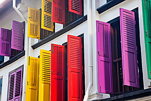 新加坡,唐人街,涂绘,窗户