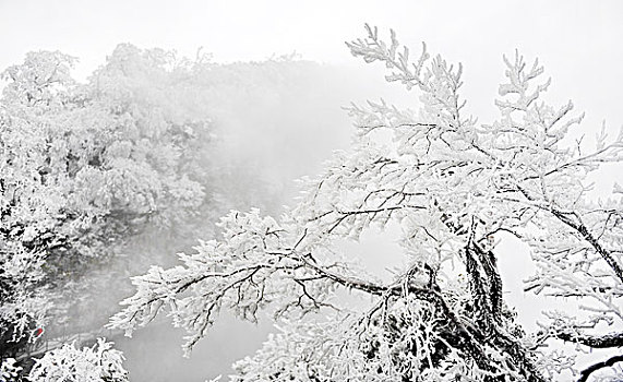 天门山雾凇雪景