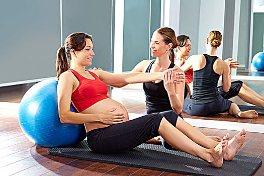 孕妇,训练,健身房,私人教练