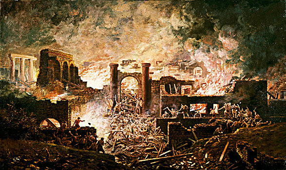 罗马,战斗,场景,19世纪,艺术家,未知